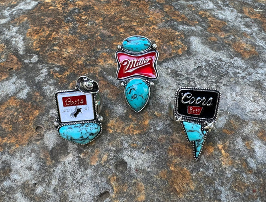 Coors/Miller Turquoise Rings
